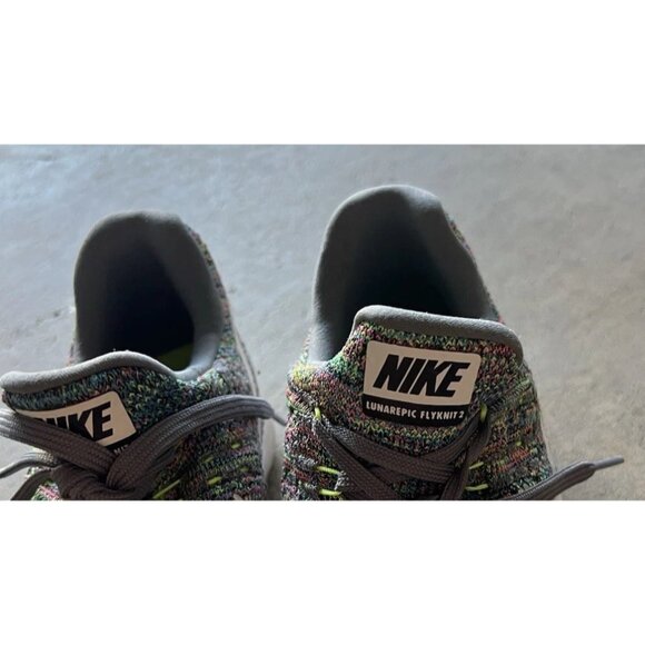 Nike LunarEpic Flyknit 2 \'Multicolor\' Gray Green Men’s Sz 7.5 863780-003